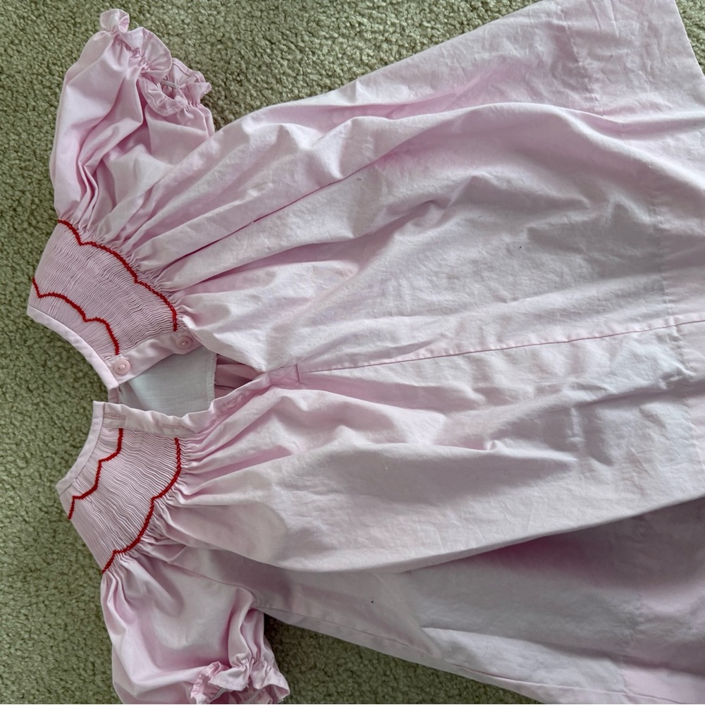 Lillie & Lilah Heidi Heart Pink Smocked Kids Dress 3T - Picture 3 of 3